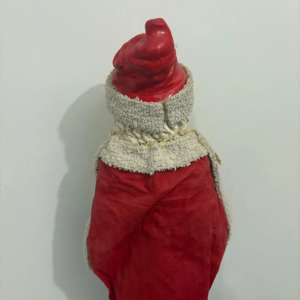 Vintage‎ Handcrafted Santa With Bells & Toy Bag 22